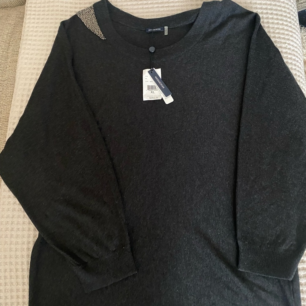 Magaschoni cashmere beaded sweater size XL